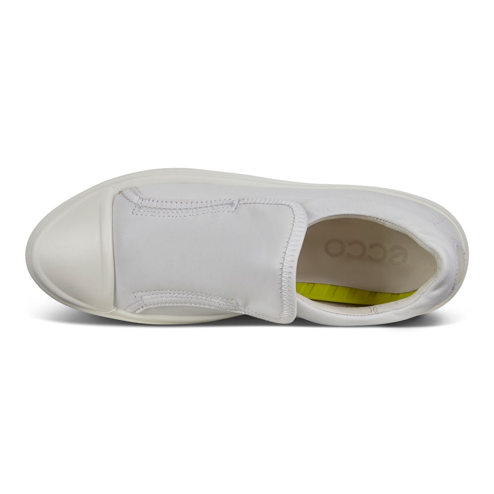 ECCO Womens Slip-On White - Flexure T-Cap Sneakers - YQC-301429